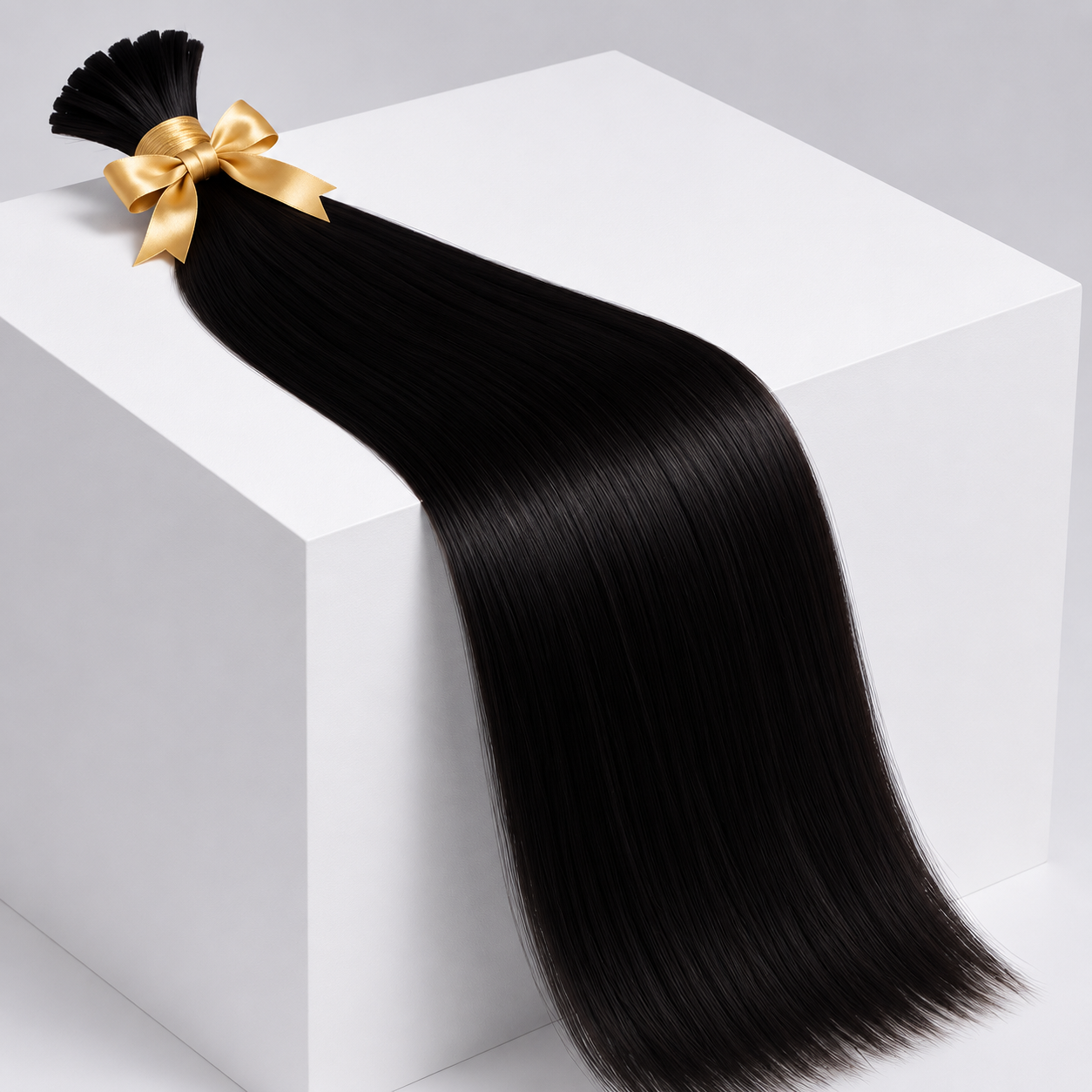 #1 Jet Black – Straight Human Hair Extensions Bundle (100g)