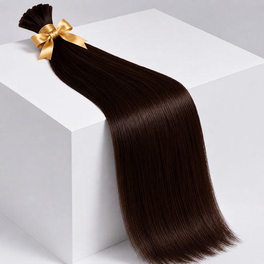 #2 Dark Brown – Straight Human Hair Extensions Bundle (100g)